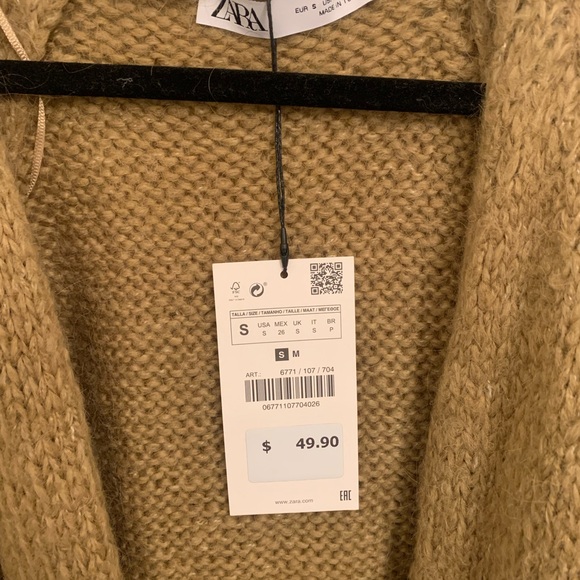 Zara Long Cardigan, Tan - S NWT - Picture 3 of 4